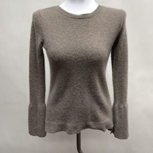 Cynthia Rowley Women's Sweater Size Small Taupe Brown Khaki 100% 2 Ply Cashmere